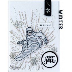 (HT1668)Clear stamp Hetty's Snowboarder