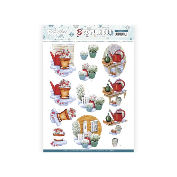 (SB10605)3D Push Out - Jeanine's Art - Winter Charme - Watering Can