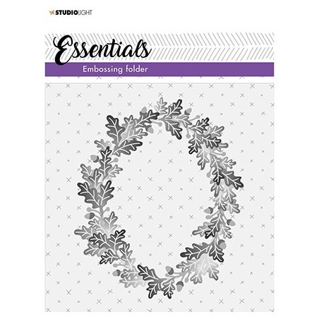 (SL-ES-EMB04)Studio Light SL 3D Embossing Folder Wreath of leaves Essentials nr.04