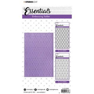 (SL-ES-EMB06)SL 3D Embossing Folder Double diamond stripes Essentials nr.06