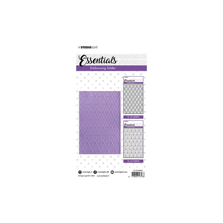 (SL-ES-EMB06)SL 3D Embossing Folder Double diamond stripes Essentials nr.06