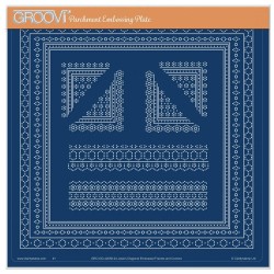 (GRO-GG-42058-24)Groovi Plate A4 JOSIE'S DIAGONAL EMBOSSED FRAMES & CORNERS A4 SQUARE