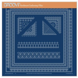 (GRO-GG-42057-24)Groovi Plate A4 JOSIE'S STRAIGHT EMBOSSED FRAMES & CORNERS A4 SQUARE