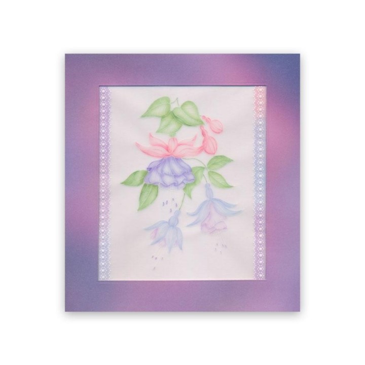 (PER-PA-70418-XX)PERGAMANO - FROSTED FLORAL OVERLAY PACK - FUCHSIA