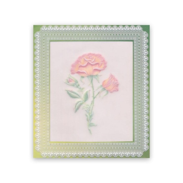 (PER-PA-70419-XX)PERGAMANO - FROSTED FLORAL OVERLAY PACK - ROSE