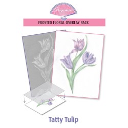 (PER-PA-70420-XX)PERGAMANO - FROSTED FLORAL OVERLAY PACK - TATTY TULIP