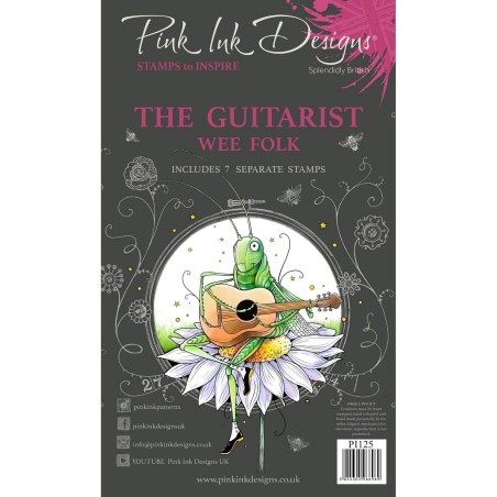 (PI125)Pink Ink Designs Wee folk clear stamp set The guitarist