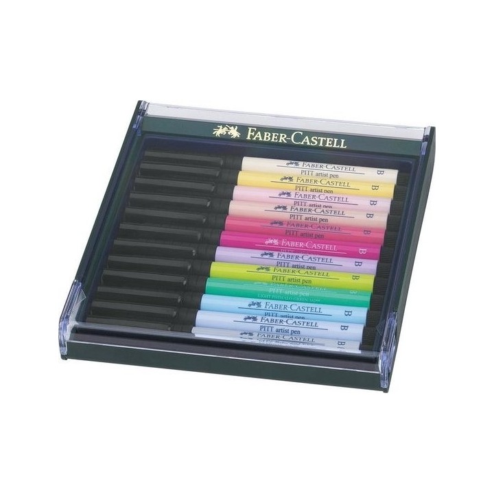 (FC-267420)Faber Castell Pitt Artist Pen Brush Pastel (12pcs)