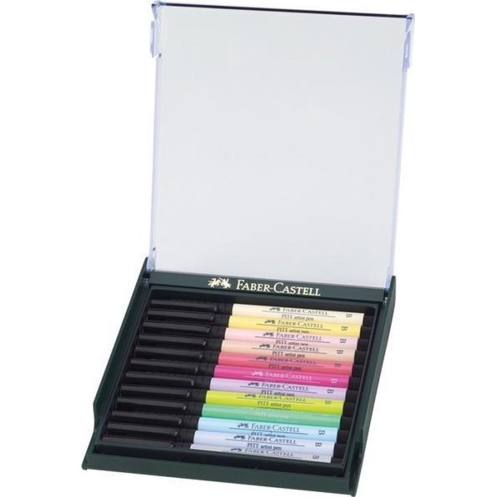 (FC-267420)Faber Castell Pitt Artist Pen Brush Pastel (12pcs)