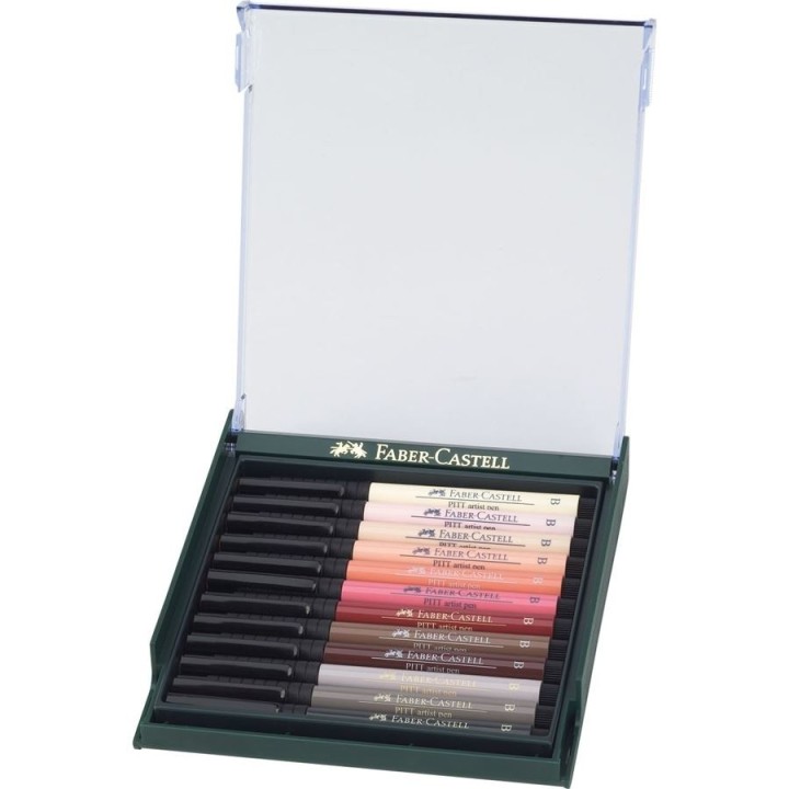 (FC-267424)Faber Castell Pitt Artist Pen Brush Skin Tones (12pcs)