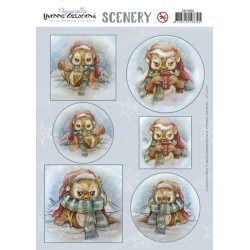 (CDS10056)Scenery - Yvonne Creations - Aquarella - Owl