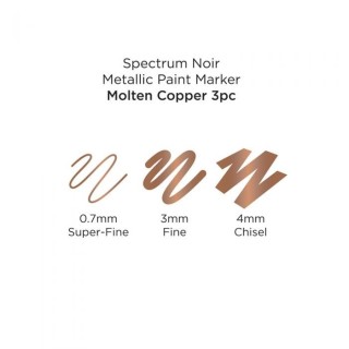 (SN-MTPM-COP3)Spectrum Noir Metallic Paint Markers Molten Copper (3pcs)