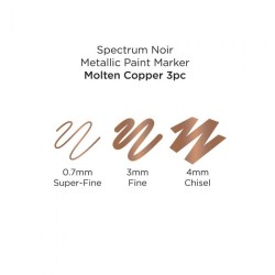 (SN-MTPM-COP3)Spectrum Noir Metallic Paint Markers Molten Copper (3pcs)
