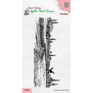 (IFS046)Nellie`s Choice Clearstamp - Slim line A Village in those days