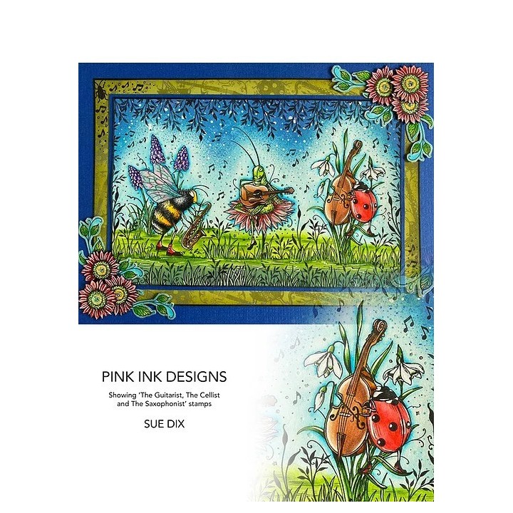 (PI125)Pink Ink Designs Wee folk clear stamp set The guitarist