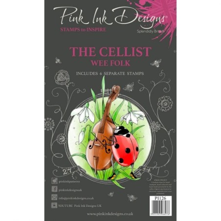 (PI126)Pink Ink Designs Wee folk clear stamp set The cellist