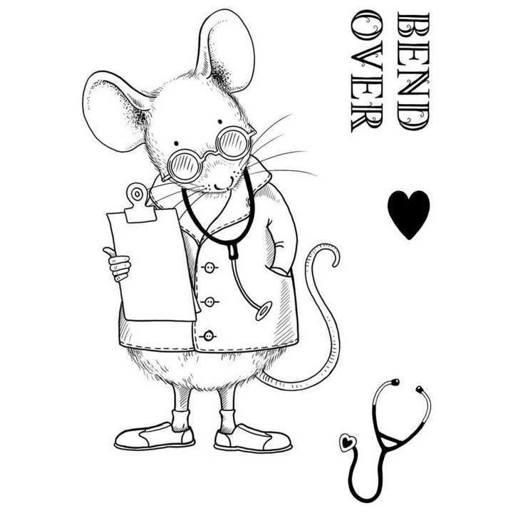 (PI136)Pink Ink Designs set Doctor mouse