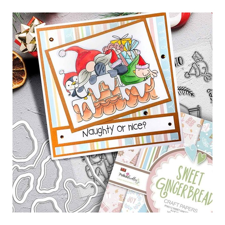 (PD8171)Polkadoodles Gnome Naughty or Nice Clear Stamps