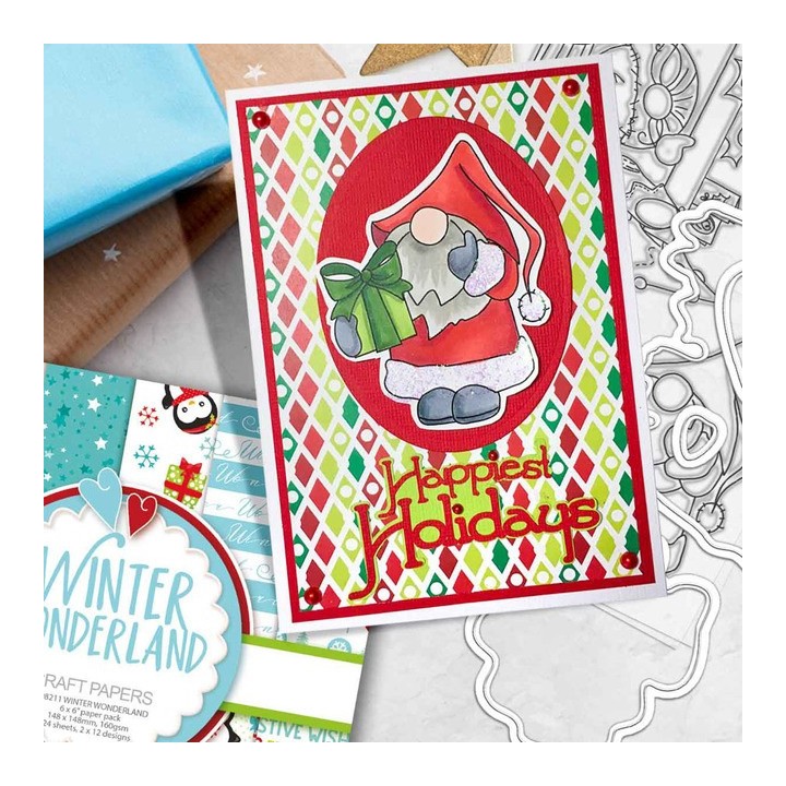(PD8173)Polkadoodles Gnome Chimney Capers Clear Stamps
