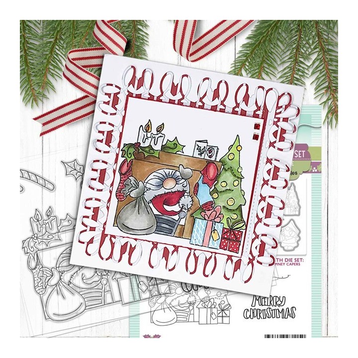 (PD8173)Polkadoodles Gnome Chimney Capers Clear Stamps