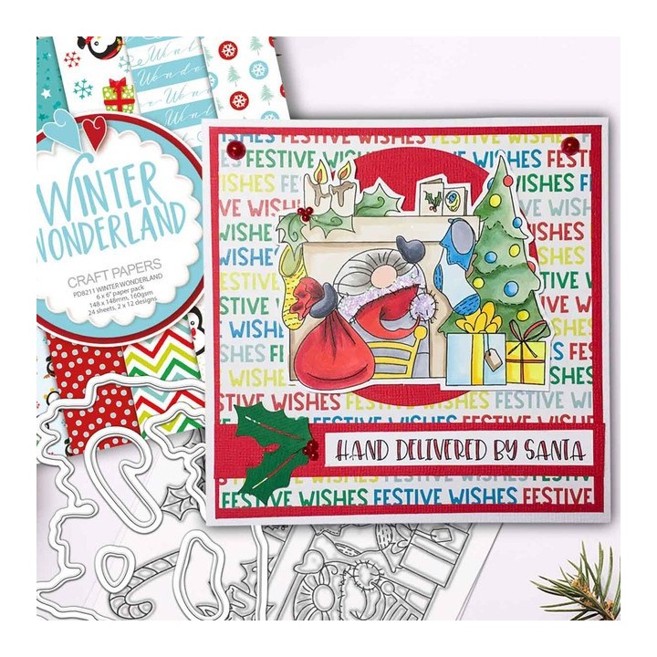 (PD8173)Polkadoodles Gnome Chimney Capers Clear Stamps