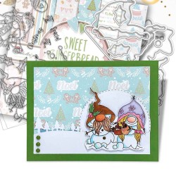 (PD8181)Polkadoodles Gnome Jolly Holly Wishes Clear Stamps