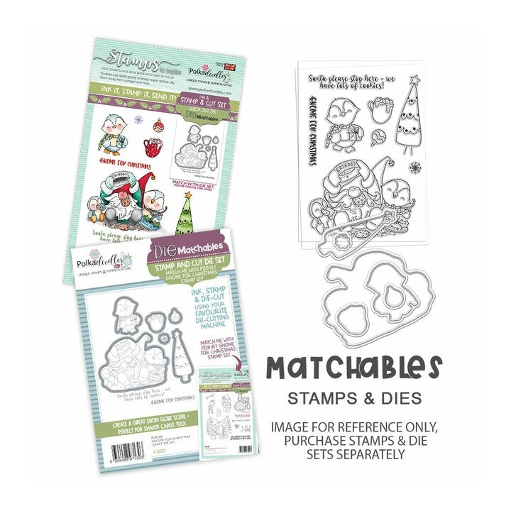 (PD8187)Polkadoodles Gnome for Christmas Clear Stamps