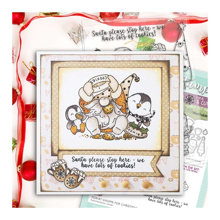 (PD8187)Polkadoodles Gnome for Christmas Clear Stamps