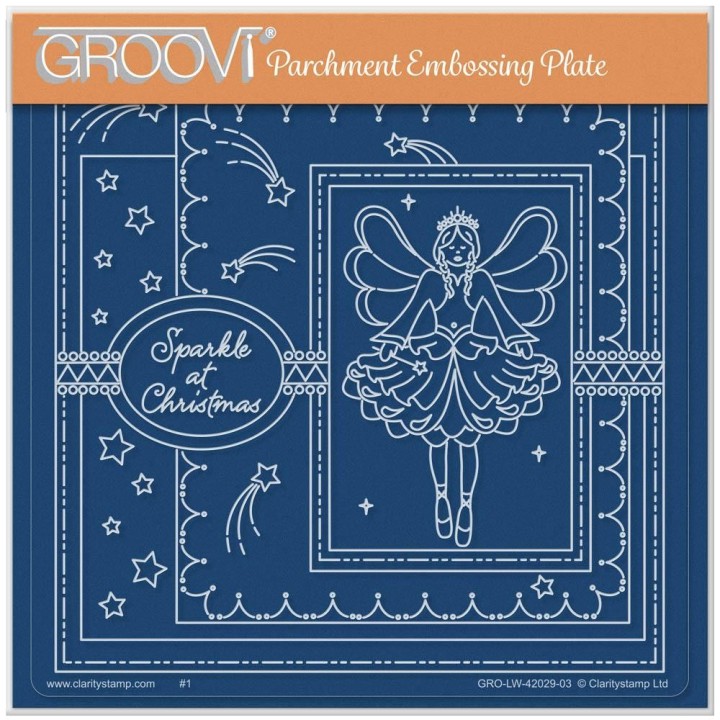 (GRO-LW-42029-03)Groovi Plate A5 LINDA WILLIAMS' SPARKLE AT CHRISTMAS - EASY LAYOUT