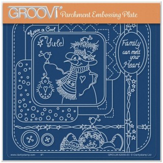 (GRO-LW-42030-03)Groovi Plate A5 LINDA WILLIAMS' COOL YULE - EASY LAYOUT