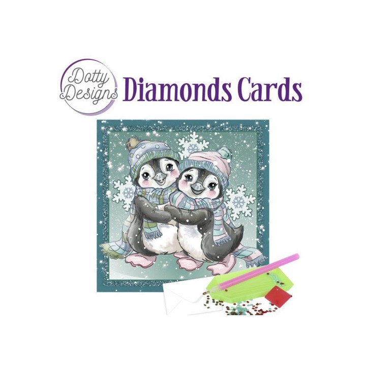 (DDDC1065)Dotty Designs Diamond Cards - Penguins in the Snow