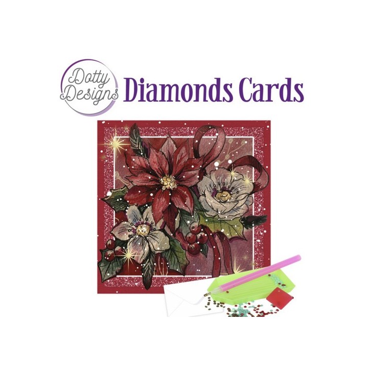 (DDDC1069)Dotty Designs Diamond Cards - Poinsetta Square