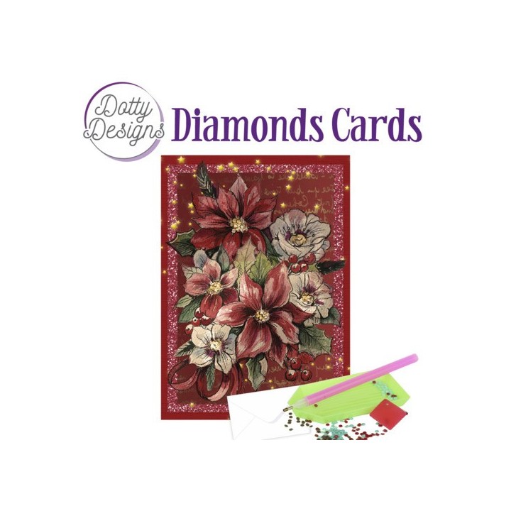 (DDDC1070)Dotty Designs Diamond Cards - Poinsetta Rectangle