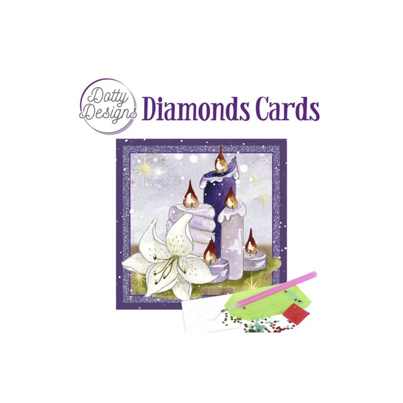 (DDDC1071)Dotty Designs Diamond Cards - Purple Candles