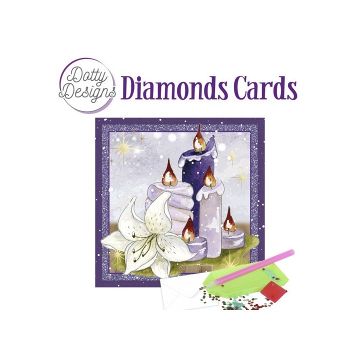 (DDDC1071)Dotty Designs Diamond Cards - Purple Candles