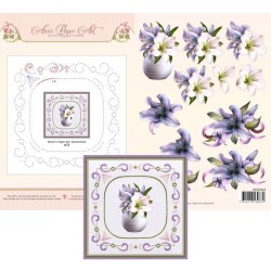 (3DCE2022)3D Card Embroidery Pattern Sheet 22 Purple Lily
