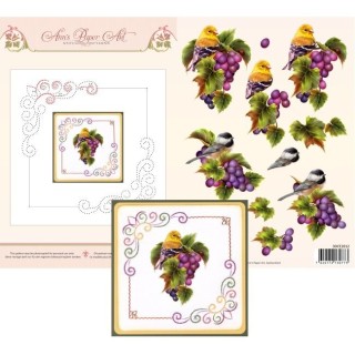 (3DCE2012)3D Card Embroidery Pattern Sheet 12 Grapevine