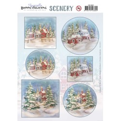 (CDS10057)Scenery - Yvonne Creations - Aquarella - Winter House