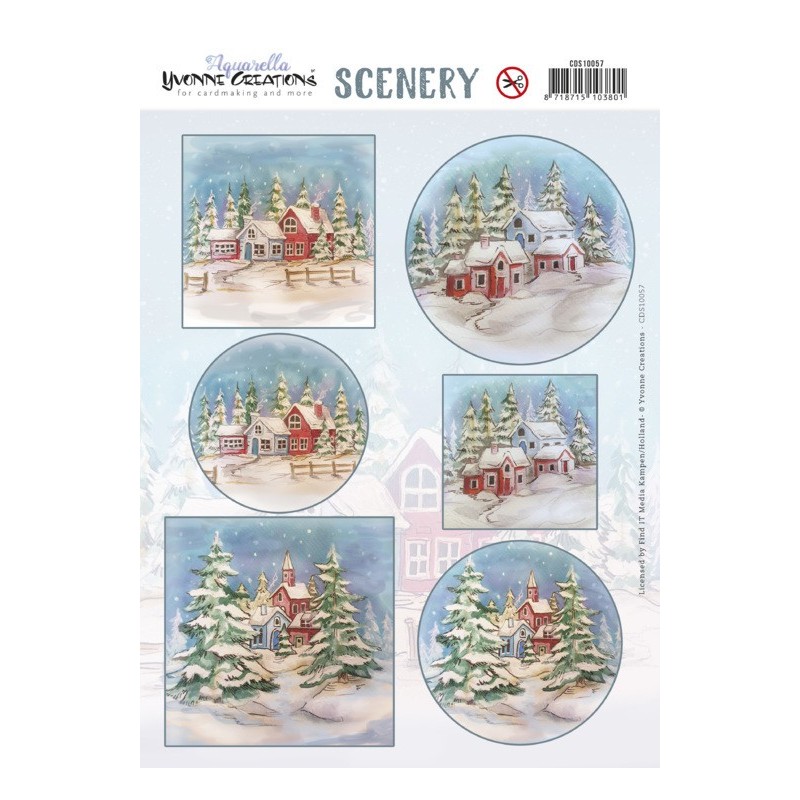 (CDS10057)Scenery - Yvonne Creations - Aquarella - Winter House