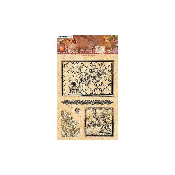 (JMA-WAC-STAMP109)Studio light JMA Clear Stamp Flower collages Warm & Cozy nr.109