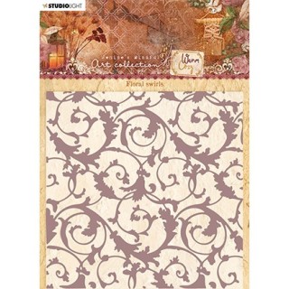 (JMA-WAC-EMB07)Studio Light JMA Embossing Folder Floral swirls Warm & Cozy nr.07