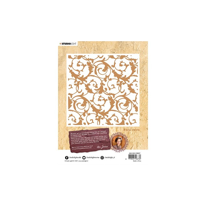 (JMA-WAC-EMB07)Studio Light JMA Embossing Folder Floral swirls Warm & Cozy nr.07