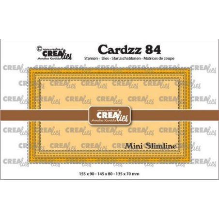 (CLCZ84)Crealies Cardzz Mini Slimline D with double stitch