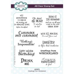 (CEC973)Creative Expressions Clear stamp set A6 Greetings from Wonderland