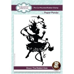 (CERPP009)Creative Expressions Paper panda pre cut rubber stamp Down the rabbit hole