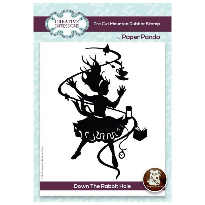(CERPP009)Creative Expressions Paper panda pre cut rubber stamp Down the rabbit hole