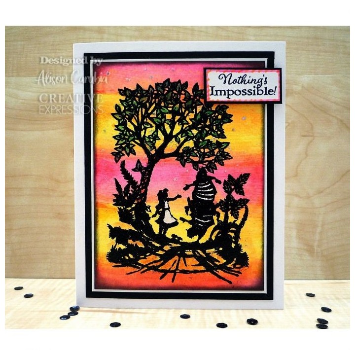 (CERPP011)Creative Expressions Paper panda pre cut rubber stamp Tweedledum and tweedledee