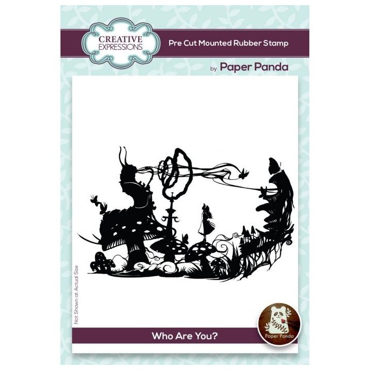 (CERPP012)Creative Expressions Paper panda pre cut rubber stamp Who are you?