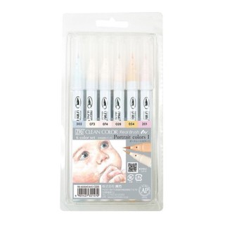 (RB-6000AT/6VD)Zig Set Real Brush 6pcs Portrait Colors I