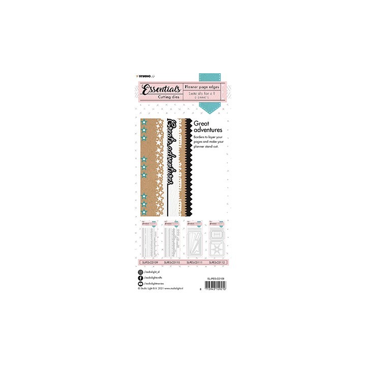 (SL-PES-CD109)Studio Light SL Cutting Die Edges long stars Planner Essentials nr.109